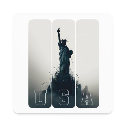 USA: Liberty Rising Over Manhattan - Square Magnet