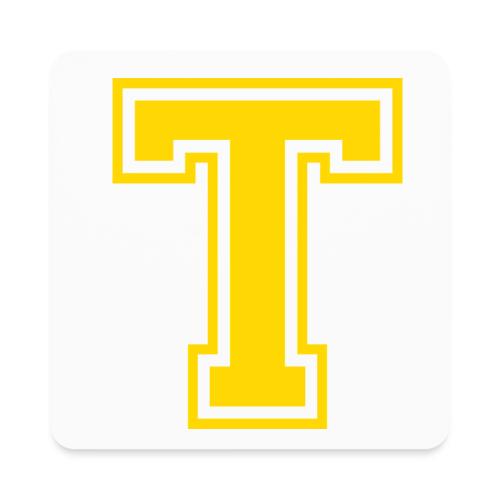 Letter T – Capital Athletic Alphabet Monogram - Square Magnet