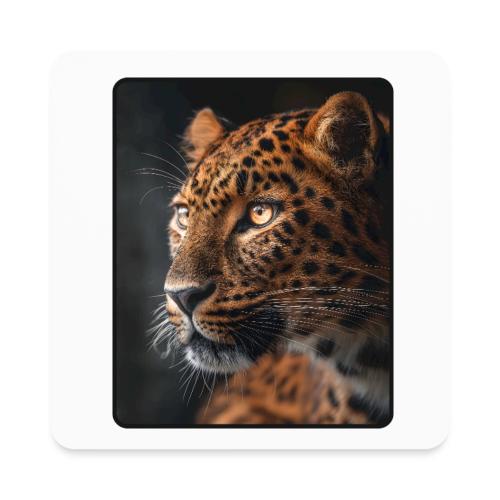 Amur Leopard Face Wildlife Design - Square Magnet