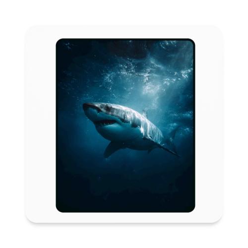 Great White Shark Ocean Design - Square Magnet
