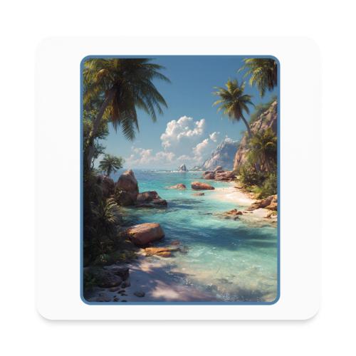 Tropical Island Paradise Ocean Design - Square Magnet