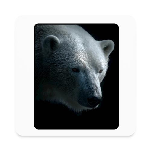 Polar Bear Close-Up Wildlife Design - Square Magnet