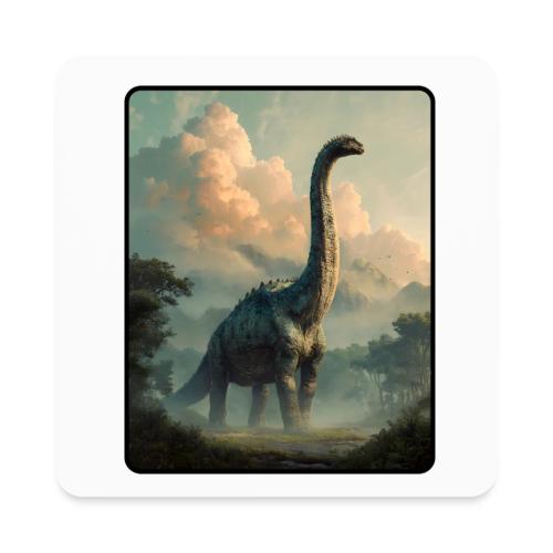 Brachiosaurus Prehistoric Scene Design - Square Magnet