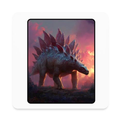 Stegosaurus Sunset Forest Design - Square Magnet