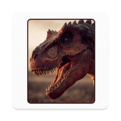 T Rex Roaring Close-Up Design - Square Magnet