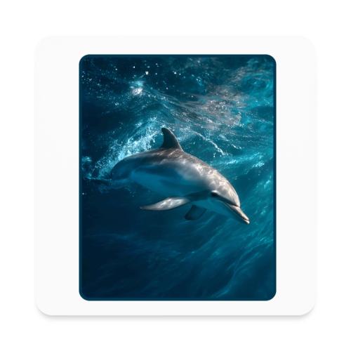 Dolphin Sunlit Ocean Serenity Design - Square Magnet