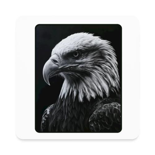 Black White Bald Eagle Design - Square Magnet