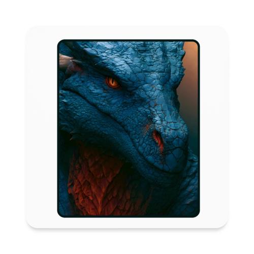 Turquoise Dragon Fire Eye Design - Square Magnet