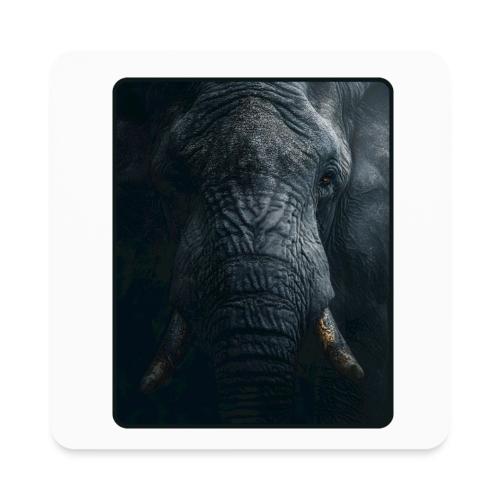 Shadow Elephant Intense Eyes Design - Square Magnet