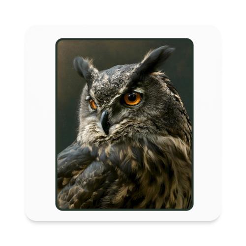 Eurasian Eagle Owl Portrait Design - Square Magnet
