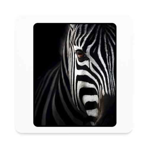 Zebra High Contrast Portrait Design - Square Magnet