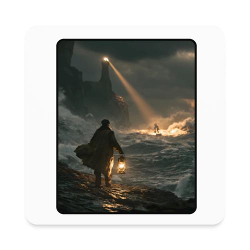 The Lone Lightkeeper's Beacon - Square Magnet