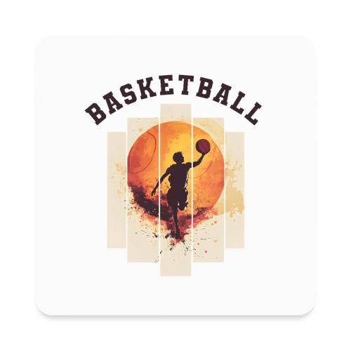 Basketball again and again - Square Magnet