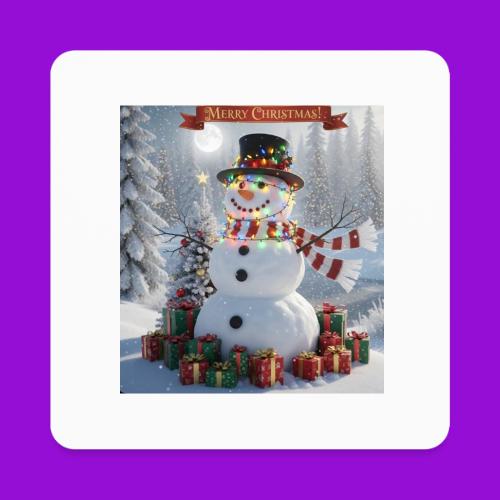 Merry Christmas - Square Magnet