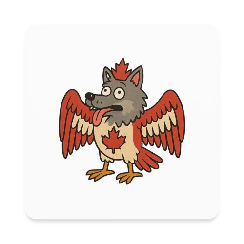 Maple-Mad Wolfbird – Quirky Canadian Creature - Square Magnet