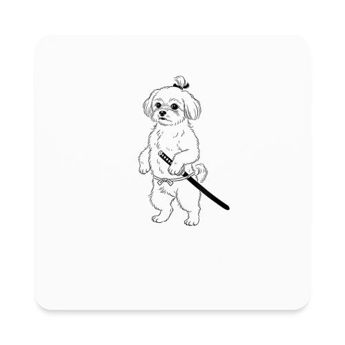 Samurai Maltese Katana Warrior Dog Tee - Square Magnet