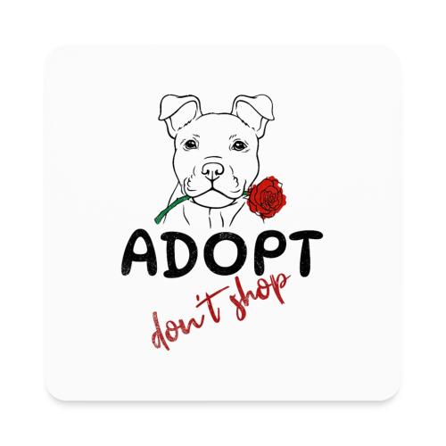 Retro Adopt Dont Shop Cute Puppy Rose Tee - Square Magnet