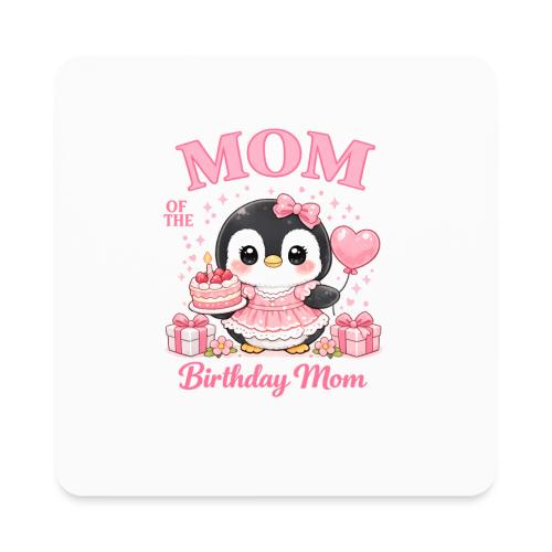 Cute Penguin Birthday Mom Kawaii Cake Balloon Gift - Square Magnet