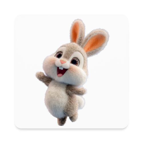 Dancing Baby Rabbit - Square Magnet