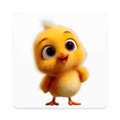 Cute Cartoon Yellow Chick with Big Sparkling Eyes - Square Magnet