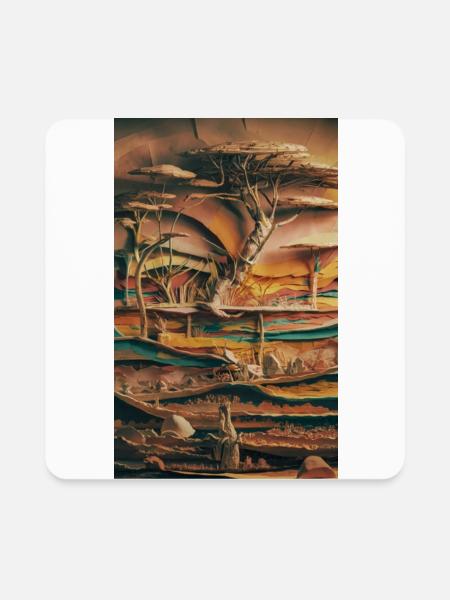 Layered Savannah - Square Magnet - white - Front