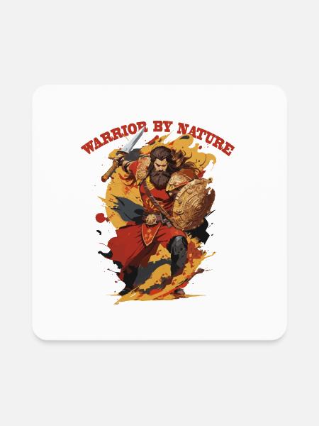 Ancient Warrior - Square Magnet - white - Front