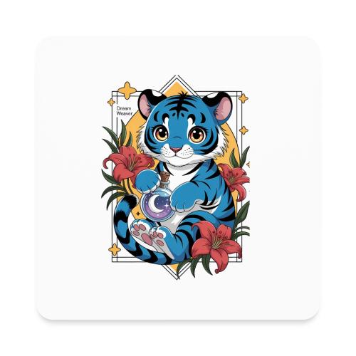 Mystic Blue Tiger Anime Potion Design – Cute tiger - Square Magnet
