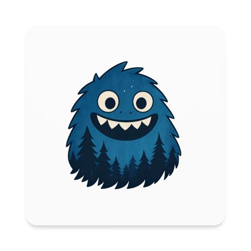 Whimsical Blue Forest Monster – Cute Cartoon Night - Square Magnet