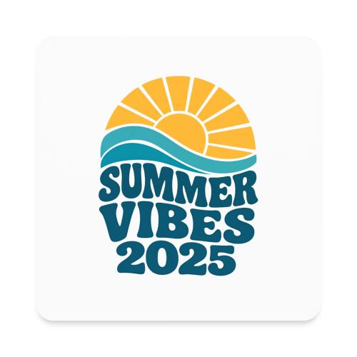 Summer Vibes 2025 Retro Sunset T-Shirt | Fun Beach - Square Magnet