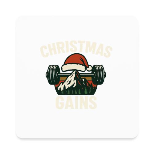 Christmas Gains – Santa Barbell Power - Square Magnet