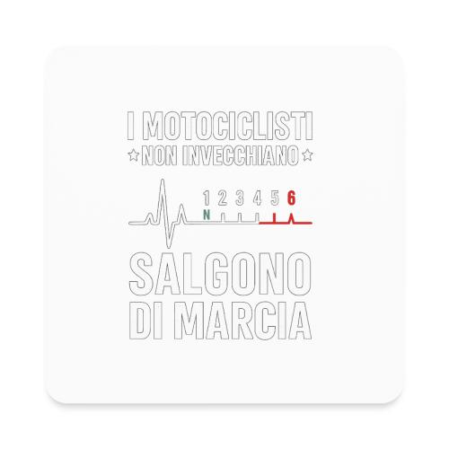 Motorcyclists Never Age Heartbeat Design - Square Magnet