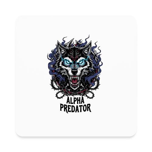 Alpha Predator Wolf Fierce Neon Eyes - Square Magnet