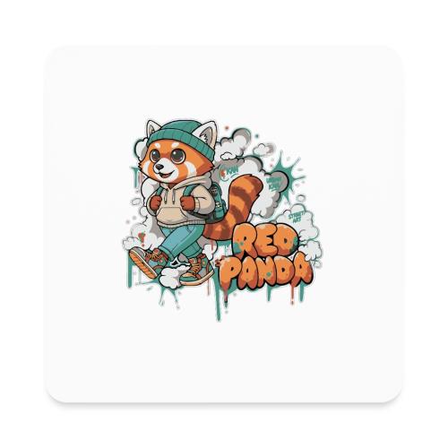 Red Panda Street Graffiti Vibes - Square Magnet