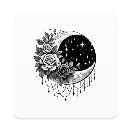 Crescent Moon Floral - Square Magnet