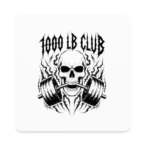 1000 LB Club Skull Barbell Powerlif - Square Magnet