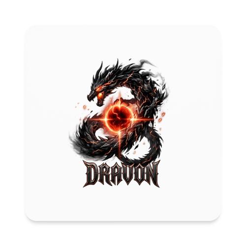 Dravon Fire Dragon Dark Fantasy Graphic T-Shirt - Square Magnet