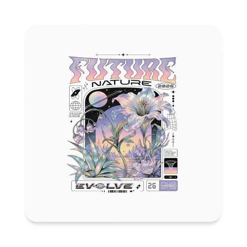 Future Nature Retro-Futuristic - Square Magnet