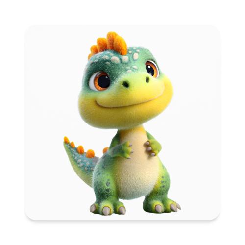 Playful 3D Baby Dinosaur - Square Magnet