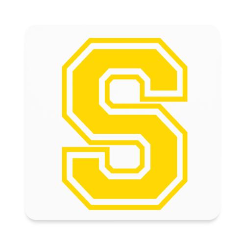 Letter S – Capital Athletic Alphabet Monogram - Square Magnet