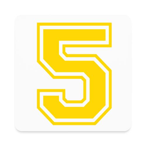 Number 5 in a classic athletic collegiate font - Square Magnet