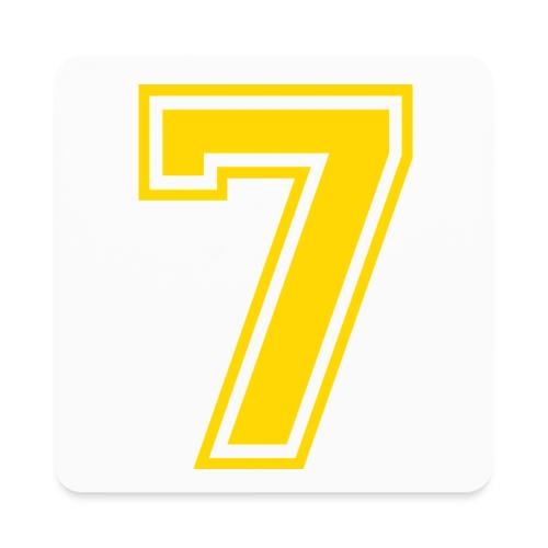 Number 7 in a classic athletic collegiate font - Square Magnet