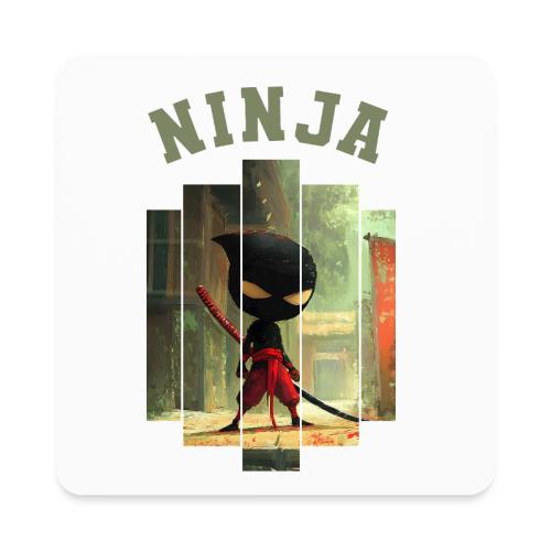 Cute Ninja Attack - Square Magnet