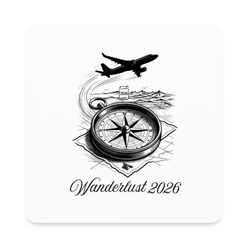 Wanderlust 2026 T-Shirt | Minimalist Travel Plane - Square Magnet