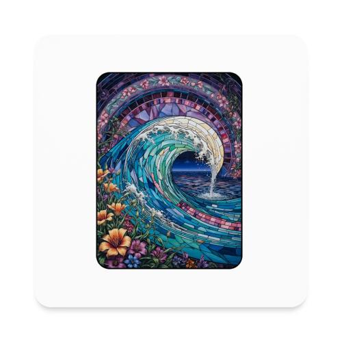 Stained Glass Wave - Square Magnet