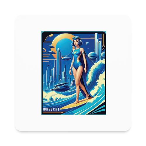 Art Deco City Surfer - Square Magnet