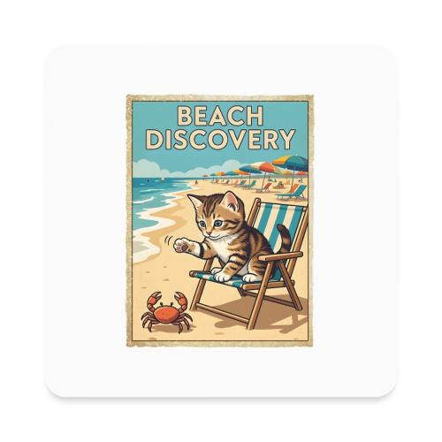 Kitten's Beach Discovery - Square Magnet