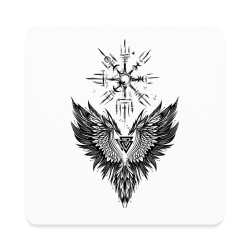 Raven Odin Vegvisir Valknut - Square Magnet