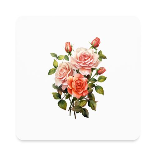 Pink Roses - Square Magnet