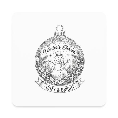 Festive Snowman T-Shirt - Square Magnet