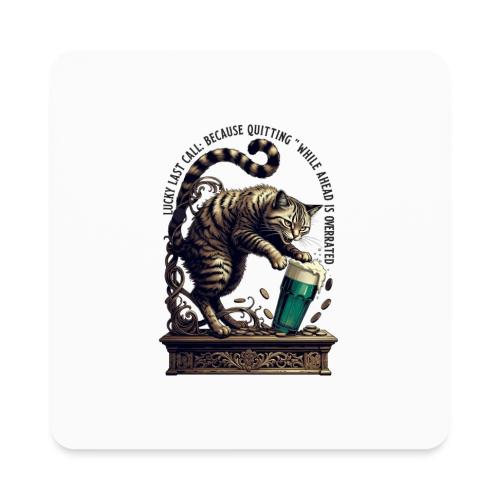 Lucky Last Call Cat Graphic Tee - Square Magnet